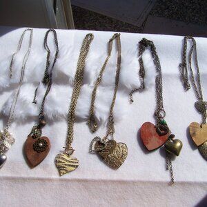 Set of 6 Heart Necklaces